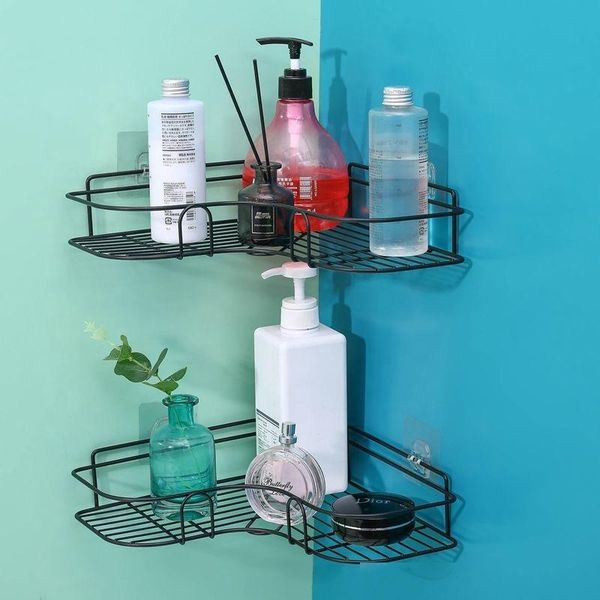 

wholesale home kitchen metal stand iron corner storage wall mounted drain rack bathroom shelf