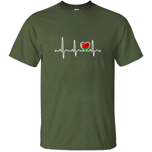

personality belarus country flag heartbeat pride tshirt man 100% cotton cool o-neck streetwear comic boy girl t shirts