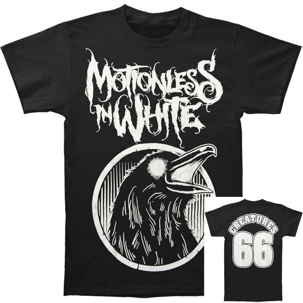 

motionless in white men's raven t-shirt black sleeve tee shirt homme t shirts