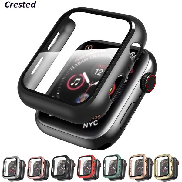 

glass+cover for apple watch case 49mm 45mm 44mm 41mm accessories plated bumper +screen protector iwatch series 40mm 38mm