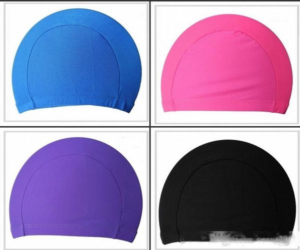 

fashion mens candy colors swimming caps nylon cloth shower caps waterproof bathing caps ing