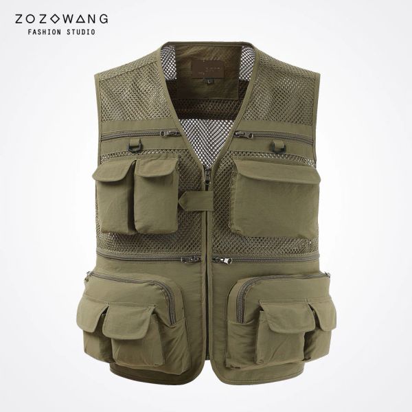 

summer outdoors tactical mesh vest men breathable shooting multi pockets vest shooting waistcoat sleeveless jacket men's outerwear coat, Black;white