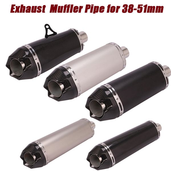 

motorcycle exhaust for 38-51mm vent tip pipe removable db killer stainless steel carbon fiber 360mm 370mm 470mm muffler