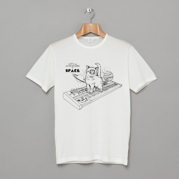 

кошки на синтезаторах в пространстве - футболка мужчины майка