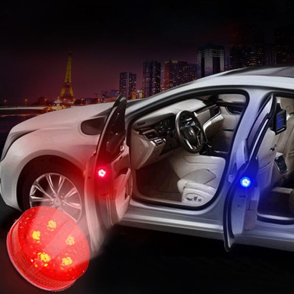

2pcs led light car openning door warning flash lamp safety indication wireless anti-collision signal light parking lamps