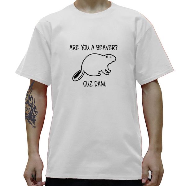 

funny are you a beaver t-shirt mens short sleeves streetwear hip hop printed t shirts plus size casual tees