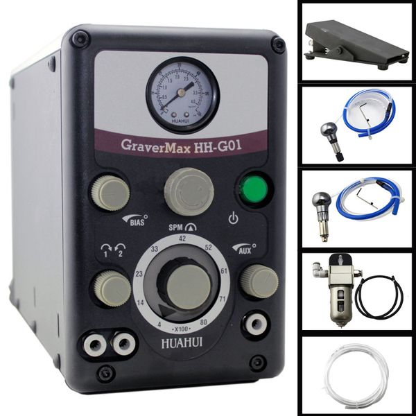

pneumatic engraving machine double ended impact graver jewelry engraver set with 1pcs graver knife