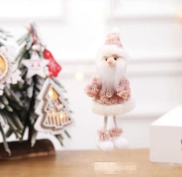 

new 4 styles christmas tree decoration pendant santa clause snowman plush doll elk reindeer hanging ornaments xmas home decor