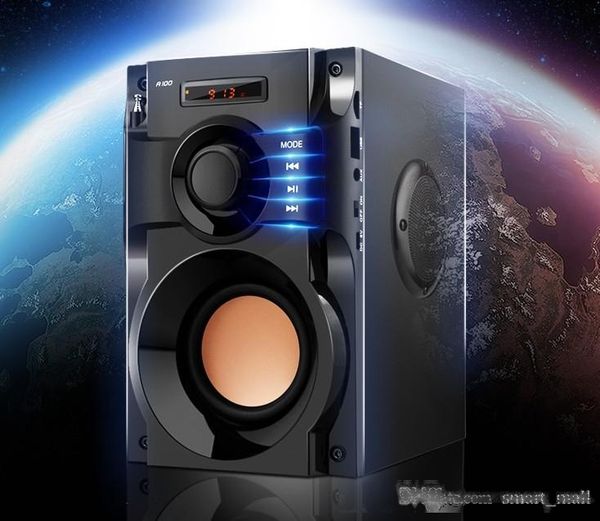 

a100 big power bluetooth speaker wireless stereo subwoofer heavy bass speakers music player support lcd display fm radio llfa