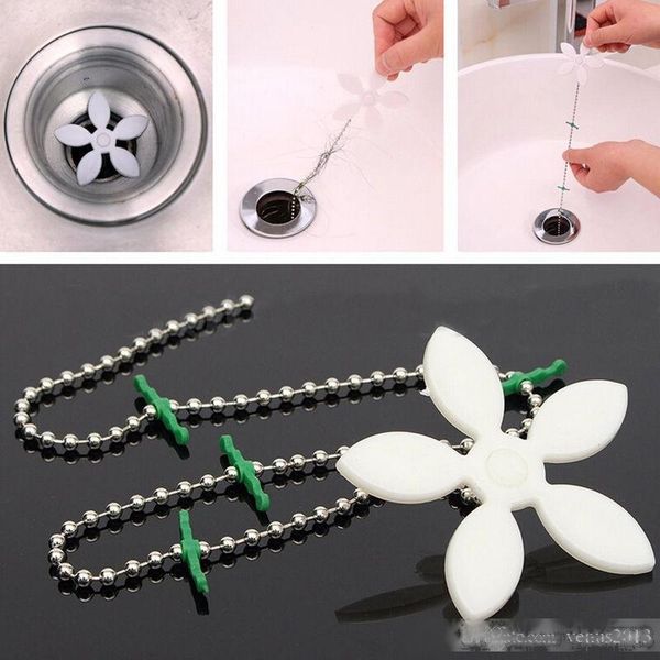

home bathroom shower drain wig chain cleaner hair clog remover cleaning tool