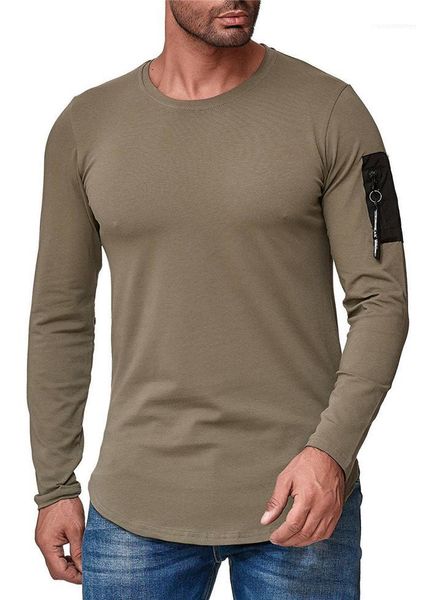 

тенниска с длинным рукавом футболки для mens crew neck solid color homme тройники пуловер slim fit casual, White;black