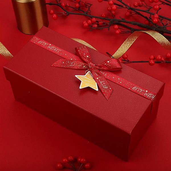

christmas cup gift box packing box rectangular jewelry gift with ribbon