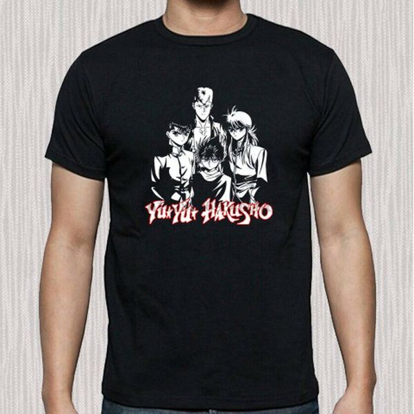 

new yu yu hakusho anime cartoon series logo mens black t-shirt size s to 3xl