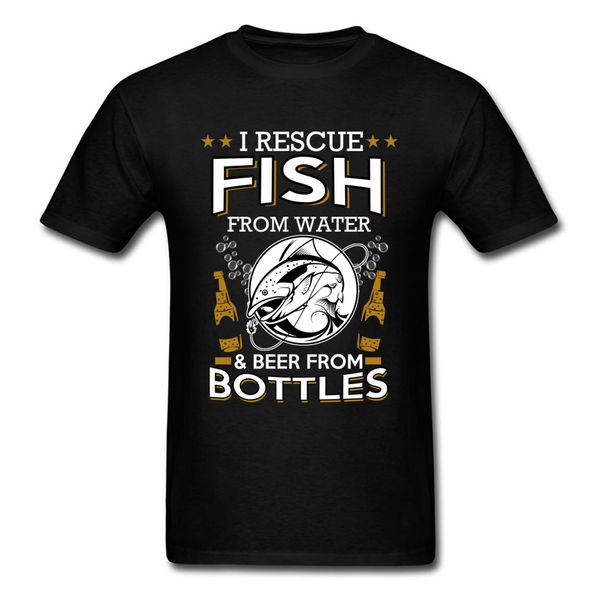 

fish beer bottles man t-shirts summer brand black men's & tees pure cotton short sleeve sweater camisetas graphic t shirt