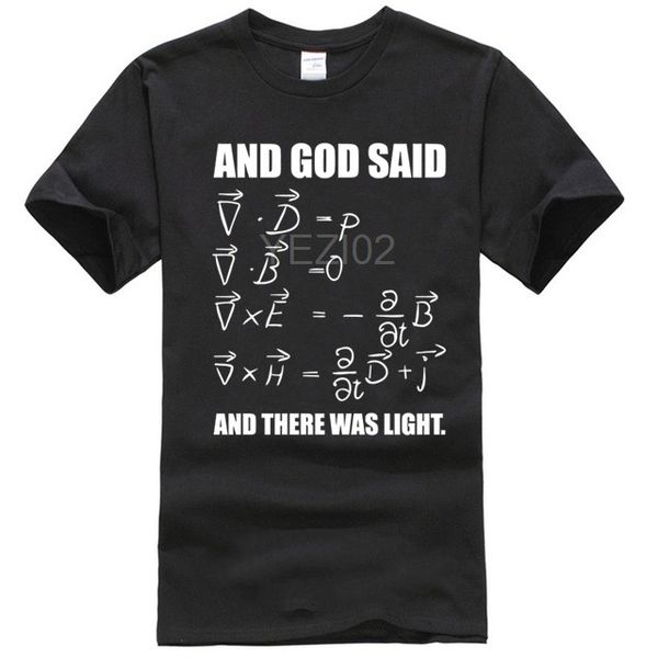 

new arrival tshirt for men god maxwell equations light clothes men t-shirt o-neck cool male t shirt
