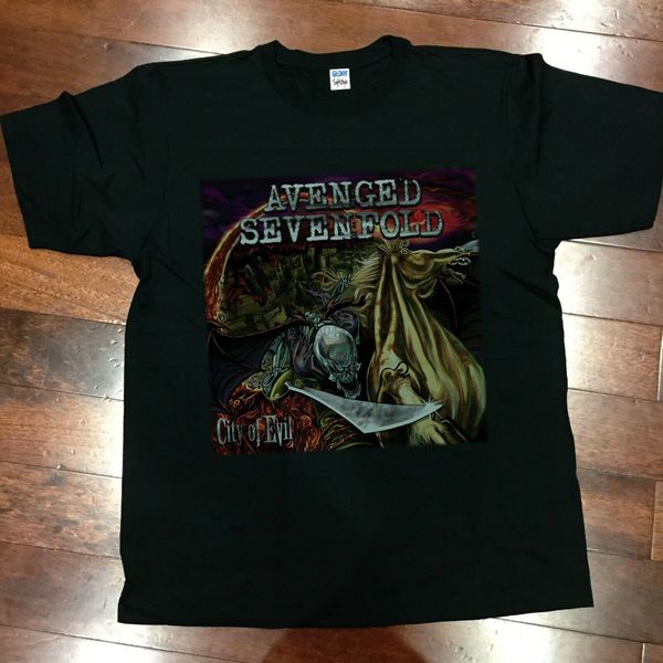 

avenged sevenfold city of evil t-shirt reprint men t shirt 100% cotton print shirts