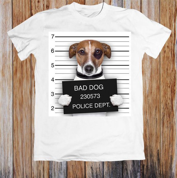 

bad dog police dep funny t shirt retro o neck tee shirt