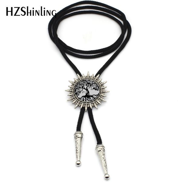 

chokers 2021 trendy tree of life cowboy bolo tie statement necktie glass dome art po adjustable, Golden;silver