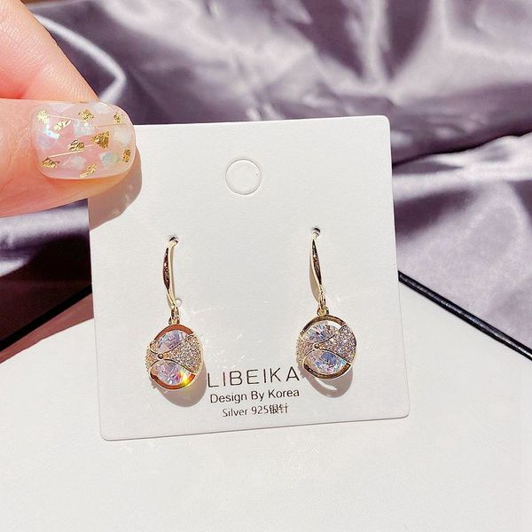 

MIGGA Micro Paved Cubic Zircon Bowknot Dangle Earrings for Women Gold Color CZ Stone Earrings Jewelry, Silver