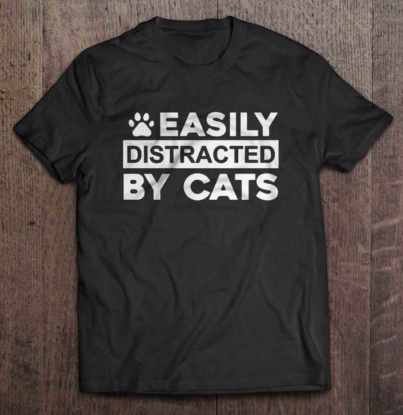 

мужчины t shirt легко отвлекается кошка version2 женщина футболка