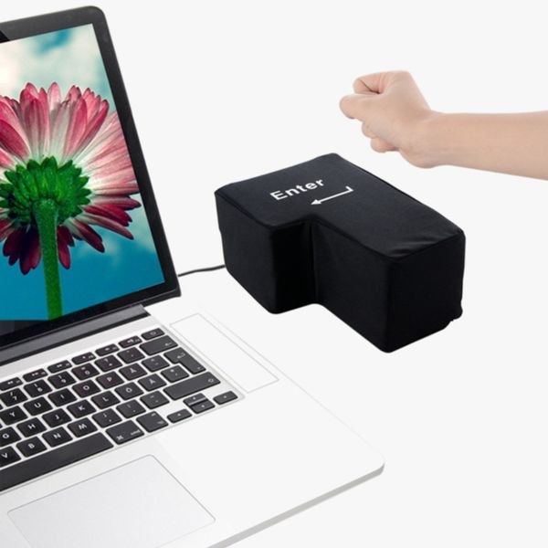 

pc deskpillow big usb enter key anti stress button usb pillow supersized unbreakable office home computer lapnovelty accessories