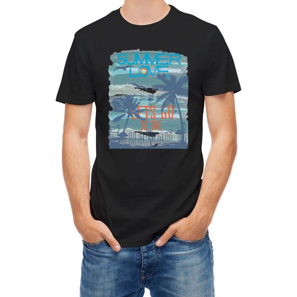 

t shirt summer sunset at tropical beach hawaii print t-shirt men brand clothing fashion 2017 tee mens tee