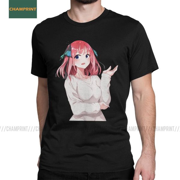 

нино quintessential quintuplets майка мужская чистого хлопка футболки накано miku ichika hanayome манга аниме тройники с коротким рукавом