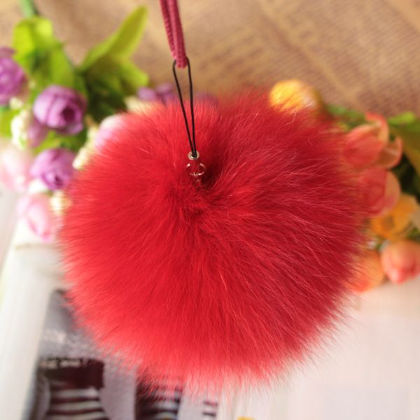 

10cm nature genuine fur ball pom pom fluffy diy winter hat skullies beanies knitted cap pompoms tkf005-red, Blue;gray