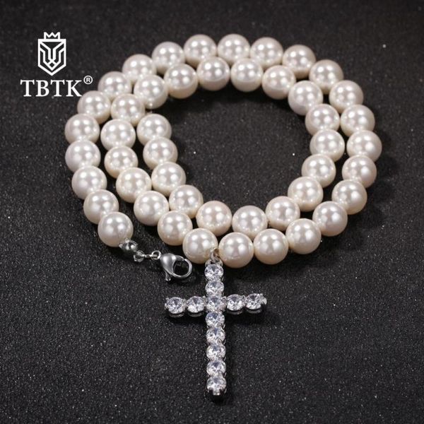 

tbtk necklaces for women new fashion 8mm/10mm milky shell pearl beards necklace men trendy jewelry white luxury charms, Silver