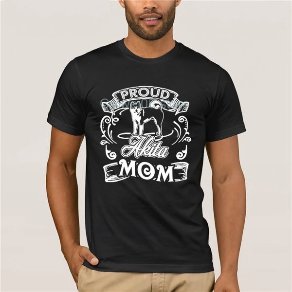 

men's fun casual print t-shirt akita shirt proud akita mom fashion summer t-shirt