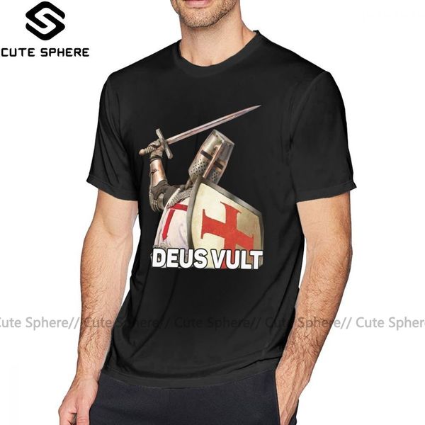 

crusader t shirt deus vult t-shirt basic short sleeves tee shirt plus size male 100 percent cotton awesome printed tshirt