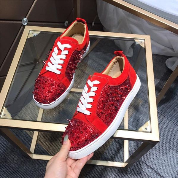 

roller-boat red bottoms sneakers men s ms luxury rivet casual shoes speed coach designer luxury trainer flat sneakers size 35-46 f11, Black
