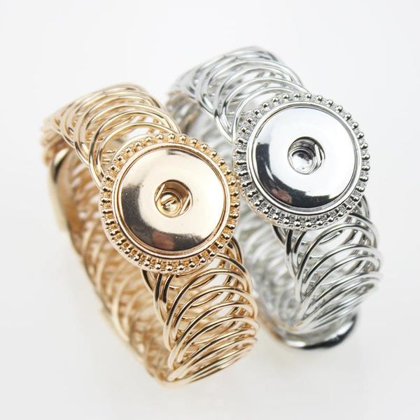

wholesale snap bracelet&bangles antique silver plated vintage bracelet fit 18mm snaps button jewelry, Golden;silver