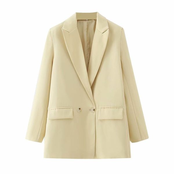 

dt - 27678-2020 autumn europe and the united states women's yellow color, smooth the new jackets, Black