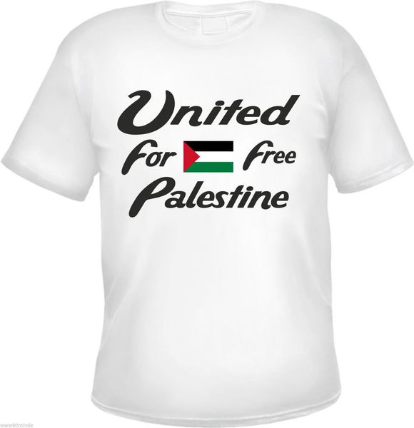 

свободная палестина t-shirt - white - текст / flag - сектор газа западный берег палестина