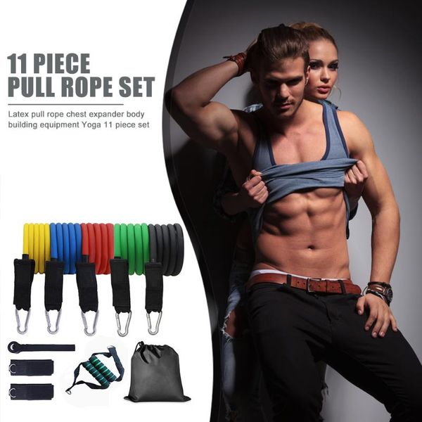 

11pcs/set pull rope fitness exercises resistance bands home gym fitness workout sports body building equipment tool