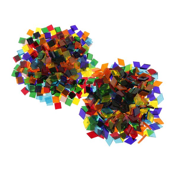 

320g square and rhombus shapes glass mosaic tiles tessera for art diy crafts multi colors mixed 10x10mm, 11mm