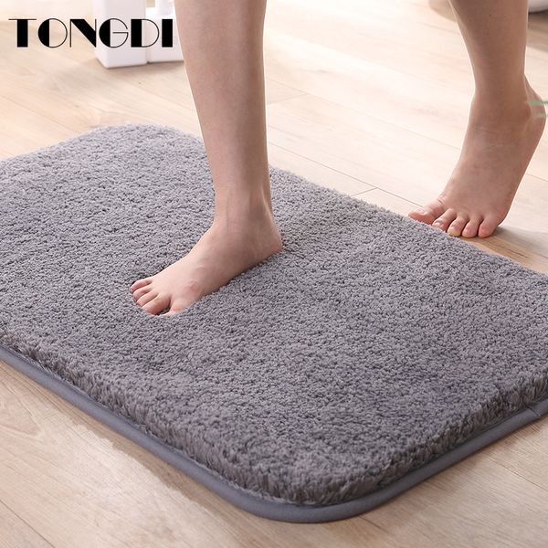 

bath mats tongdi bathroom carpet soft shower fannelette microfiber non-slip rug decoration for home living kitchen room parlour