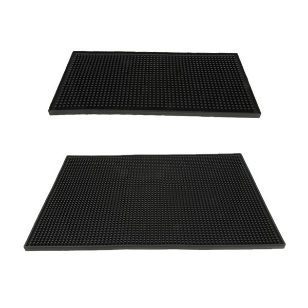 

2pcs black rubber beer bar runner spill mat для дома бар кафе партии