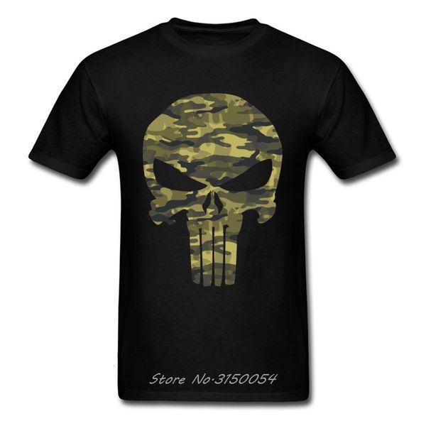

midnite star military style punisher skull t shirt camouflage tshirt group men cotton clothes father day gift tees black