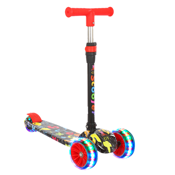 

new pattern kids scooter with 3wheels in kick foot scooters flash folding meter car child ride on toys for girls