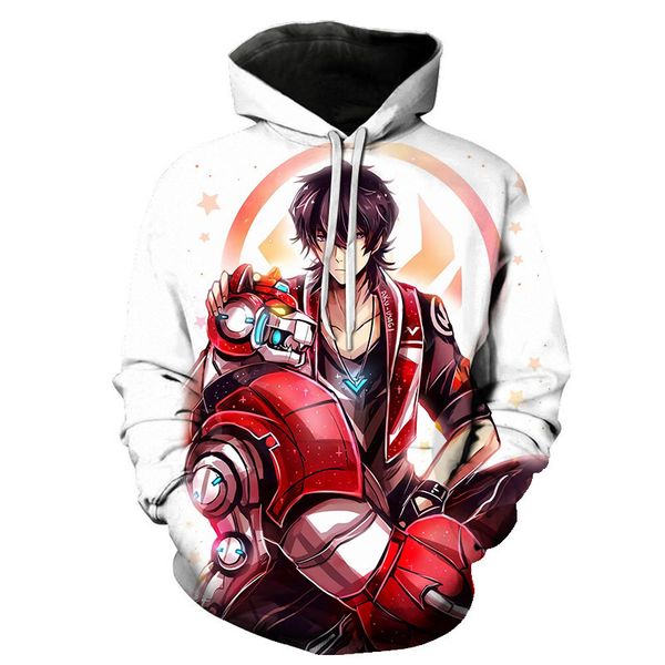 

classic anime attack giant 3d print hoodie autumn fashion men harajuku sweatshirt street clothing hip hop clothing, Black