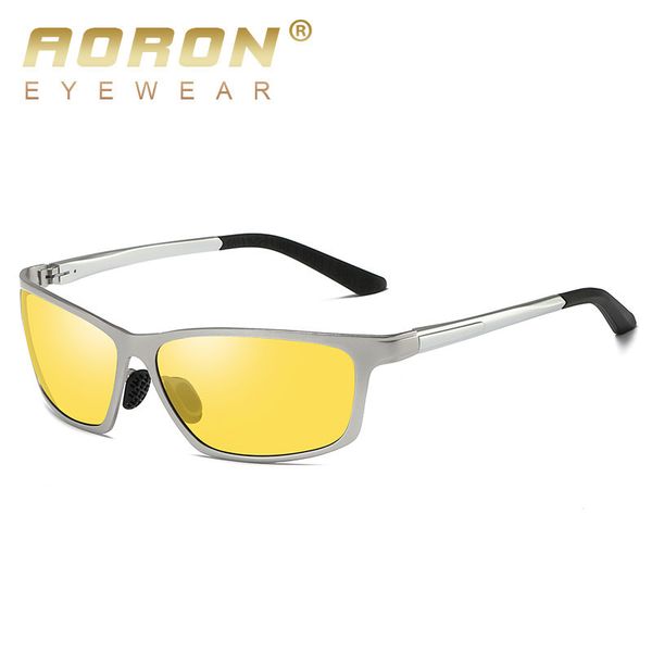 

aoron brand aluminium magnesium men polarized sunglasses design driving sun glasses mirror goggles accessories fashion 6520, White;black