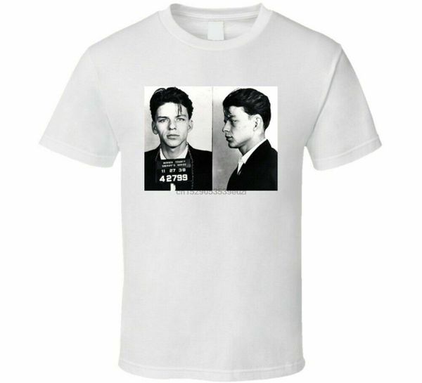 

frank sinatra retro arrested celebrity mugsvintag men's t shirt size s - 3xl loose fit tee shirt