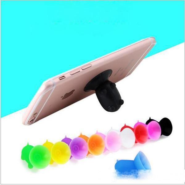 

lovely pig phone holder stand silicone suction cup cute cartoon mini universal mount bracket cell phone holder kickstand stick