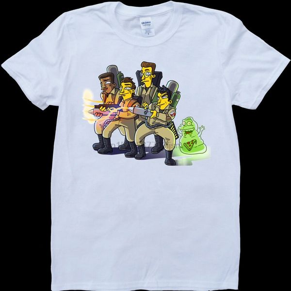 

ghost busters cartoon mens white custom made t-shirt