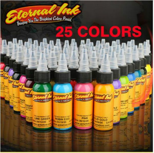 

professional 25 bottle 30ml / bottle tattoo ink set permanent make-up art pigments 25pcs eyeliner pen tattoo cosmetics lip gloss
