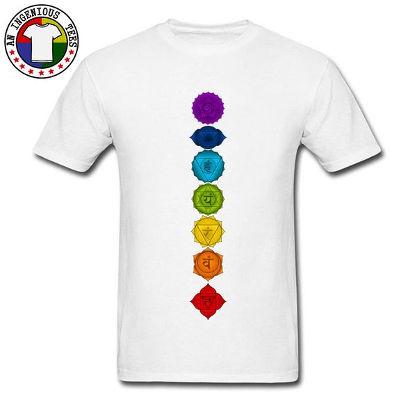 

colored seven chakras graphic t shirt for great luxury fashion tshirt slim fit street style cotton clothes summer top