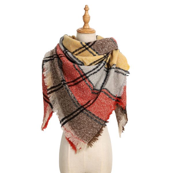 

scarves vianosi 2021 plaid winter scarf women warm foulard solid fashion blanket shawls cashmere bufandas hombre, Blue;gray