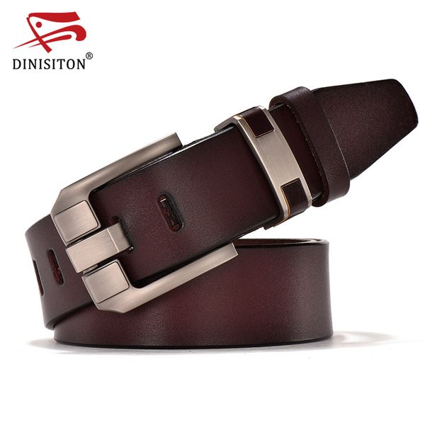 

dinisiton vintage belts genuine leather for men good quality cowhide male pin buckle big size strap waistband for men jy006, Black;brown